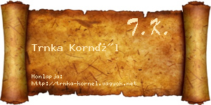 Trnka Kornél névjegykártya